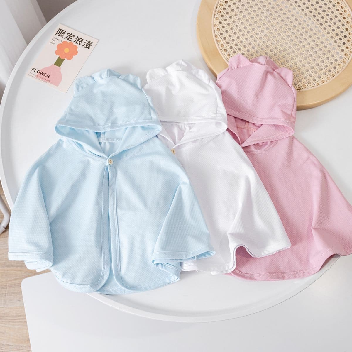 Infant Sun Protection Jacket Hooded Summer Thin Children's Baby Cloak Cape Anti-UV Skinwear Air-conditioning Shirt Outerwear