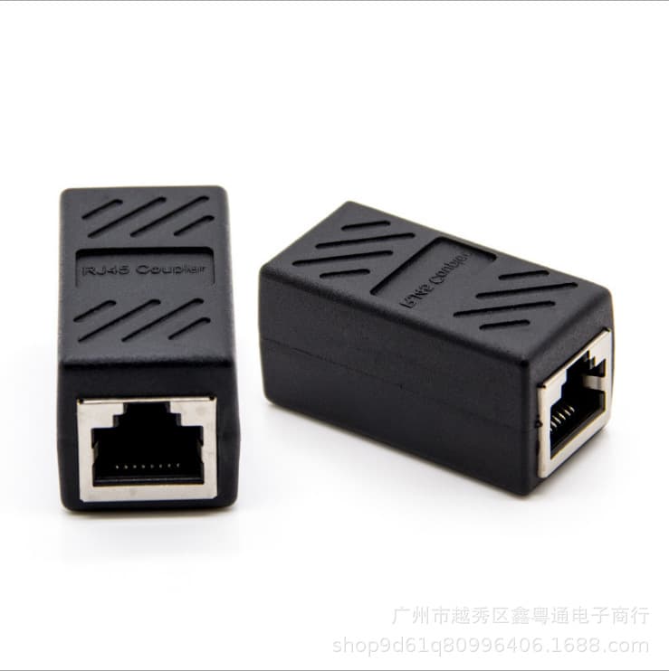 Gigabit Network Pass-Through Connector, Ethernet Cable Extender, RJ45 Network Connector Adapter, 8P8C Shielded Coupler