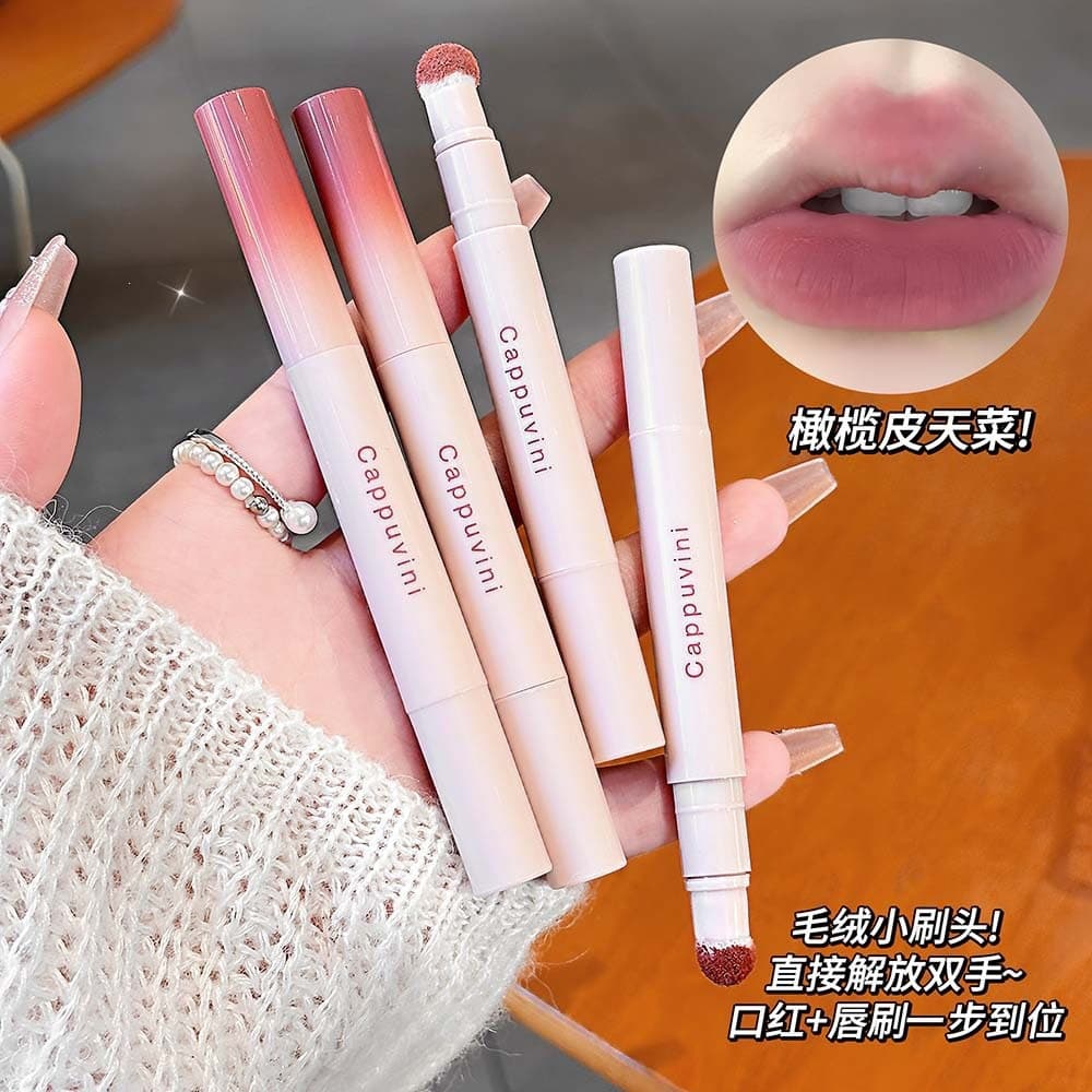 cappuvini Soft Matte Lip Cream Velvet Lip Gloss Lipstick Micro-Shimmer Fine Glitter Lip Mud Natural Look Lipstick 139