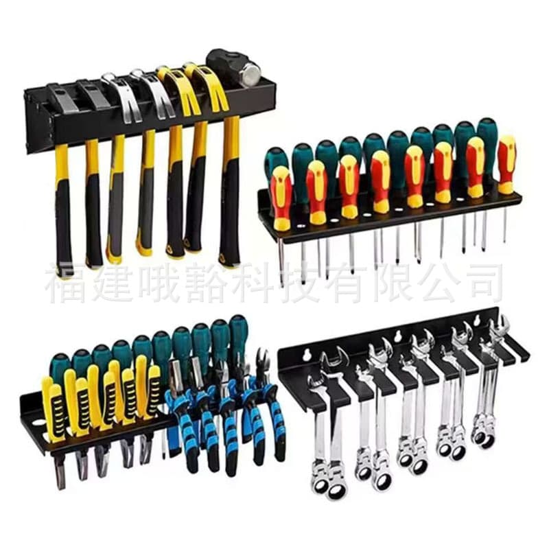 Cross-border Wrought Iron Screwdriver Holder, Hammer Stand, Pliers Rack, Wrench Organizer, Wall-mounted Tool Storage