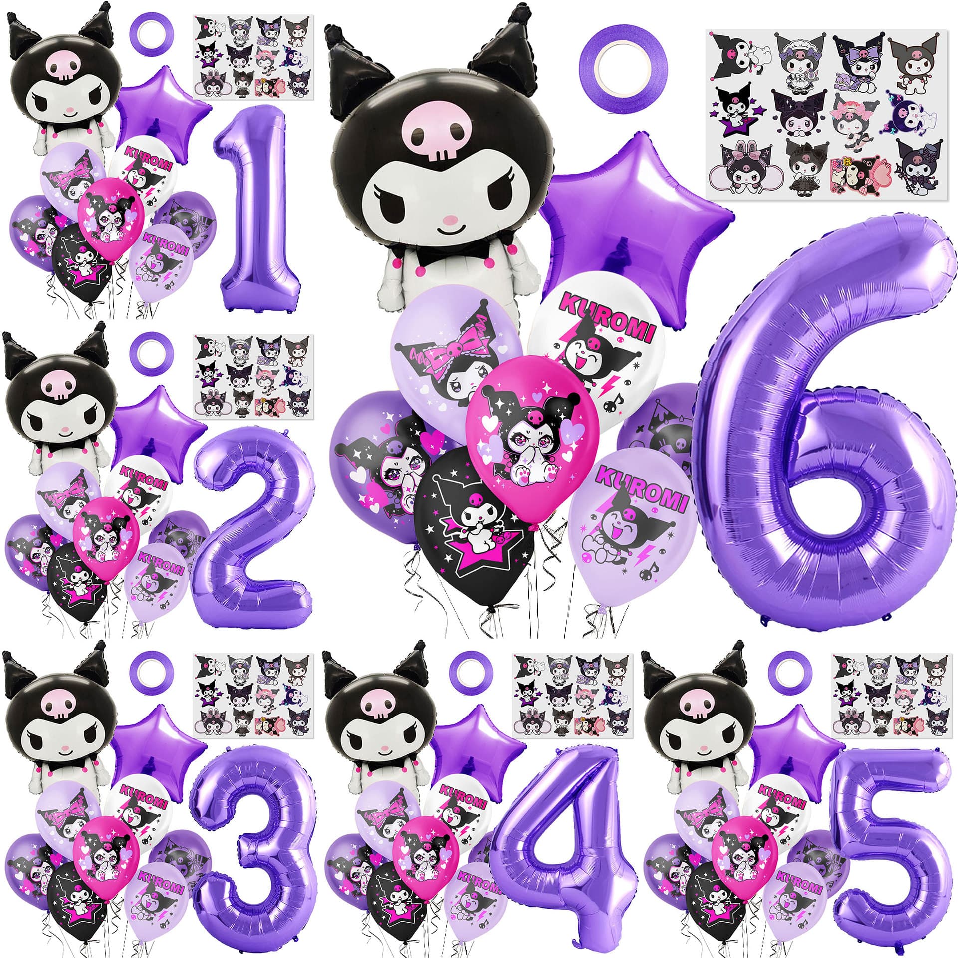 Amazon Kuromi Cartoon Birthday Party Decoration Balloon Set Combo Cute Baby Birthday Baptism Decor