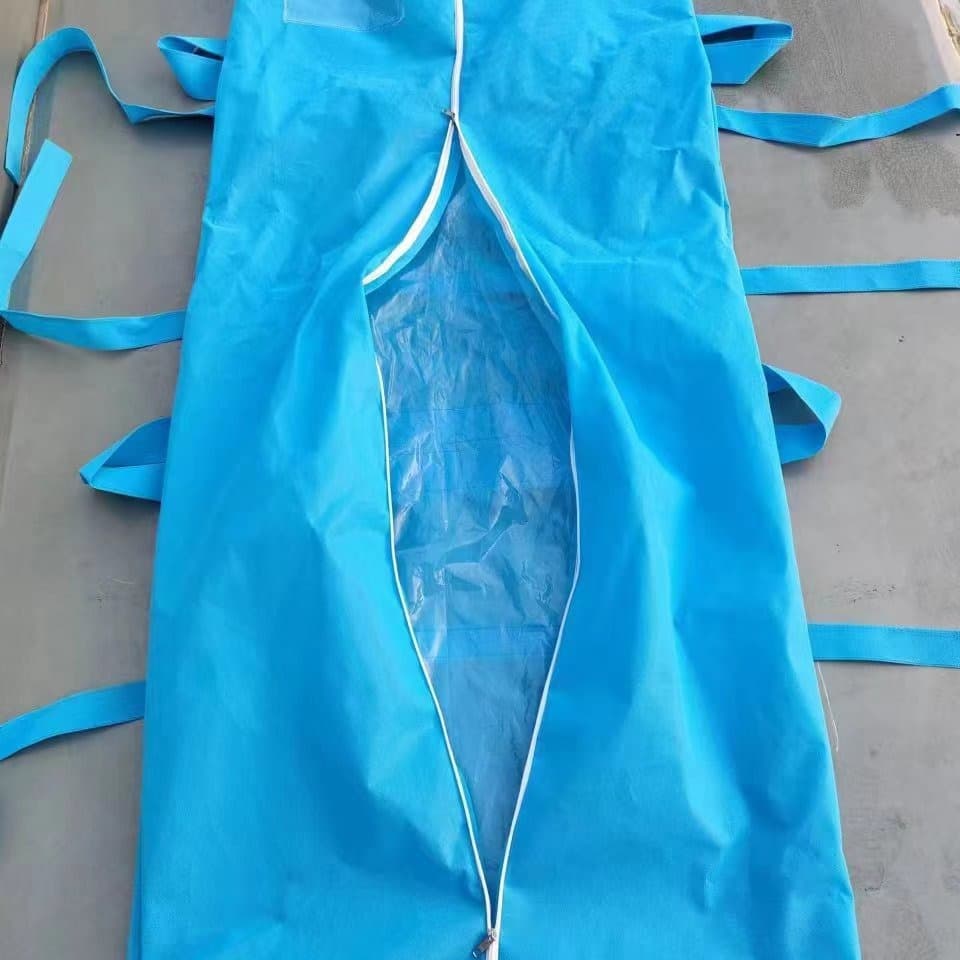 Manufacturer wholesale coated waterproof non-woven laminated body bags, health packages for funeral home procurement.