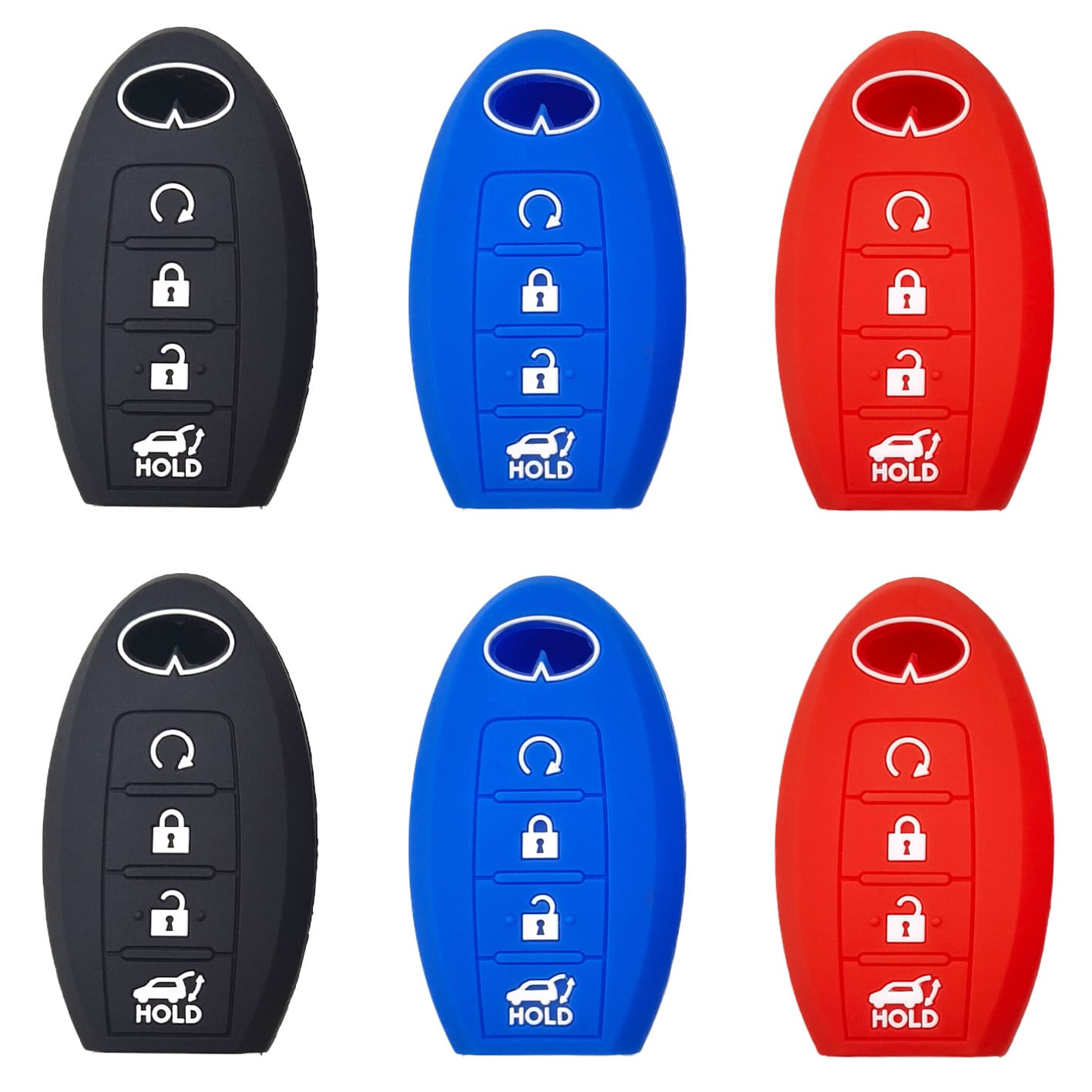 Silicone Car Key Case Cover for Infiniti QX60 QX50 G37 FX35 FX45 Remote 4-Button Key Fob