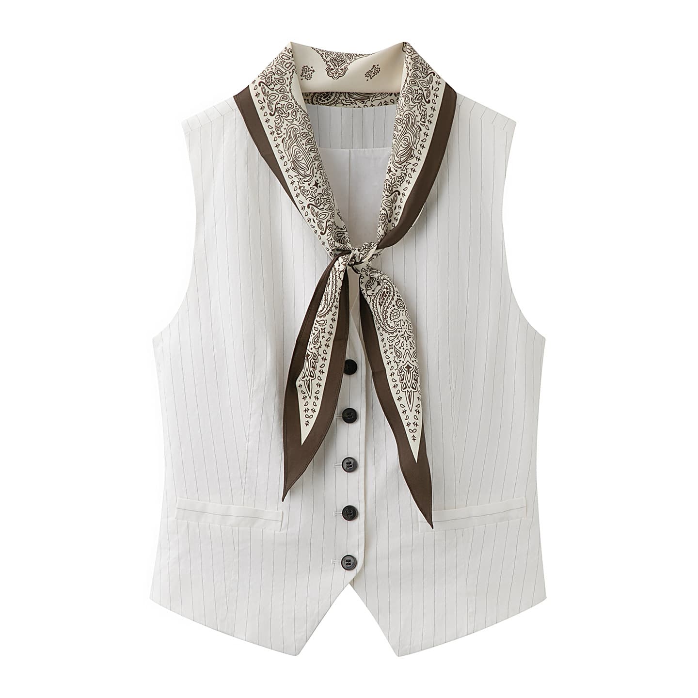 In Stock 2026 Summer New Striped Lightweight Cropped Waist Vest Top MBF2WAI009