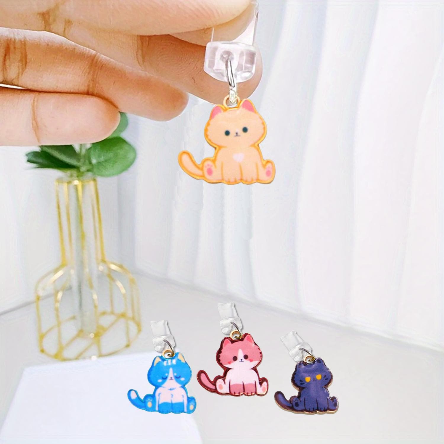 Amazon Multicolor Cute Cat Alloy Oil Drop 20x20mm Phone Strap Pendant Dust Plug AliExpress Portable