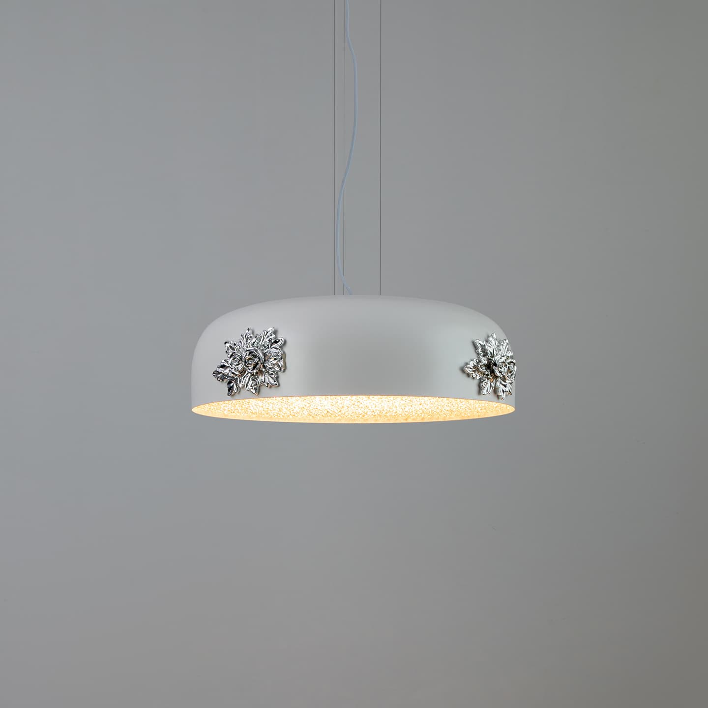 Crystal Semicircular French Cream Style Rose Pendant Light for Dining Room, Bedroom, Study, Cafe, Bar Counter