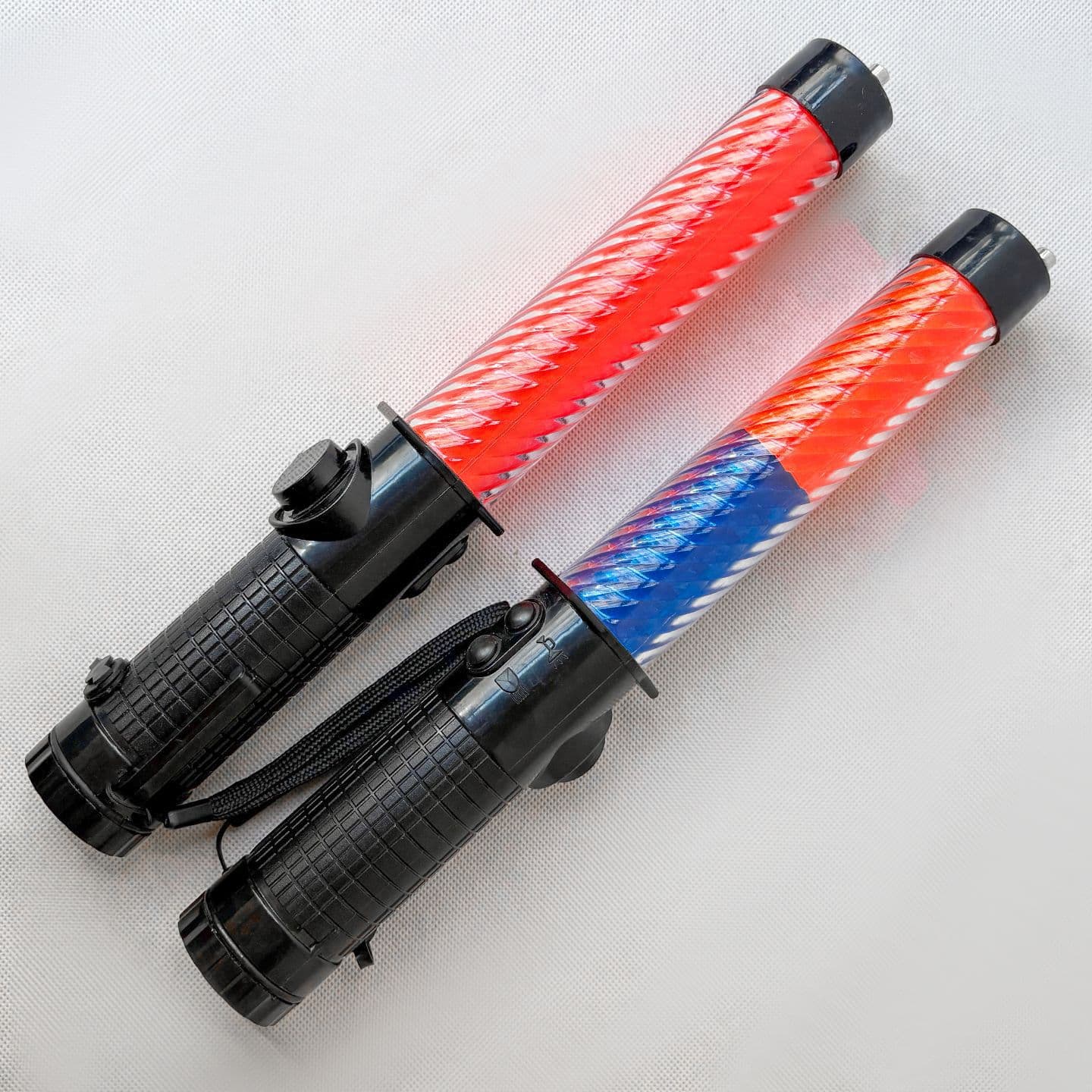 LED White Light Warning Light Rechargeable Handheld Multifunctional Glow Stick 30cm Audible and Visual Traffic Baton Red Blue
