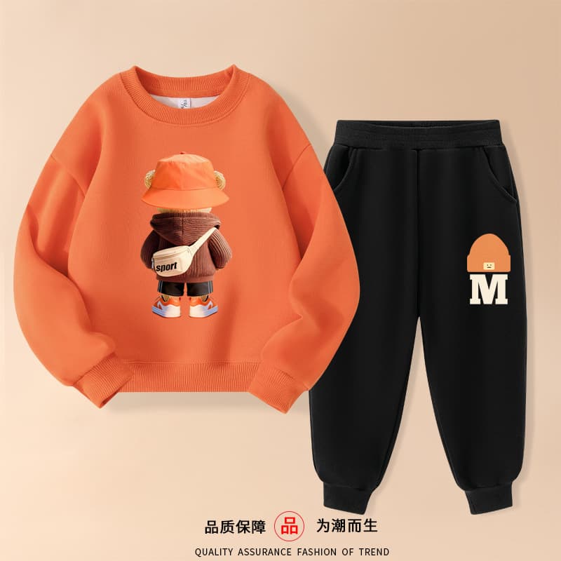 Boys Fashion Sweater Set 2026 New Spring and Autumn Pants Children's Casual Fashion Sports Two-piece Children's Clothing Set