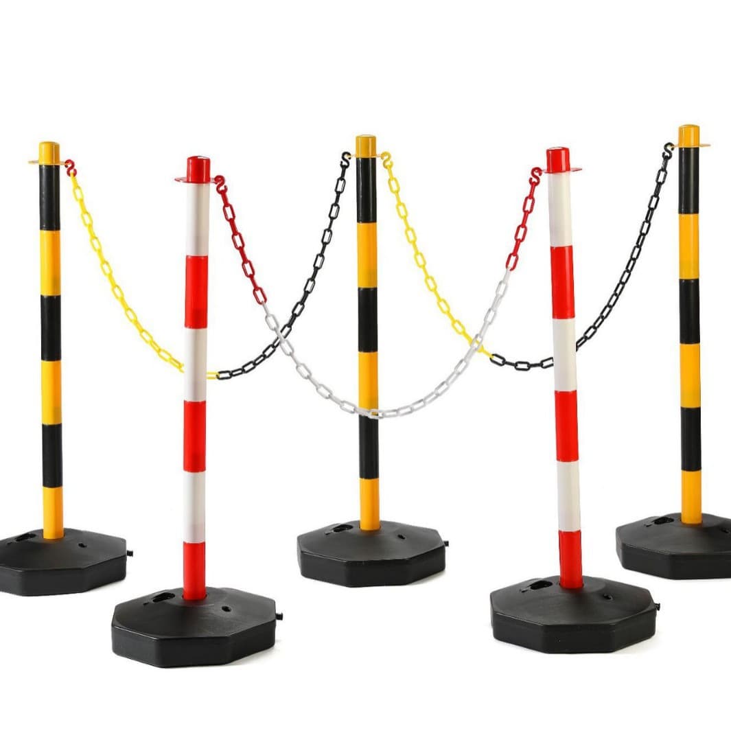 Plastic Warning Posts, Water-Filled Traffic PE Bollards in Red/White/Black/Yellow, and Amazon Columns
