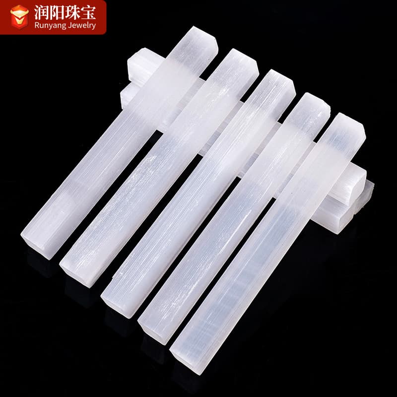 Transparent Moroccan Gypsum Stone Stick Amazon Nitrite Cat's Eye Single Crystal Crystal Raw Stone Ore Label Ornament