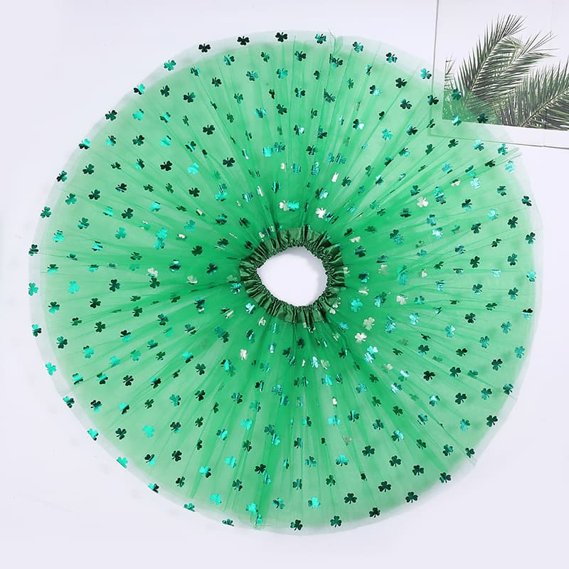 Children's Puff Tutu Skirt with Printed Tulle, Three-Layer Six-Panel Skirt, Tutu Tulle Skirt Manufacturer Direct Sales