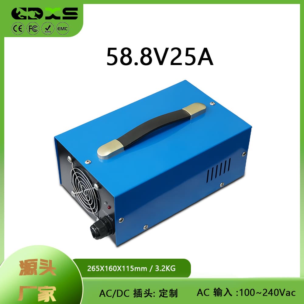 1500W Ride-On Floor Scrubber 58.8V 25A Aluminum Shell 14S Electric Cleaning Cart Water Battery Charger