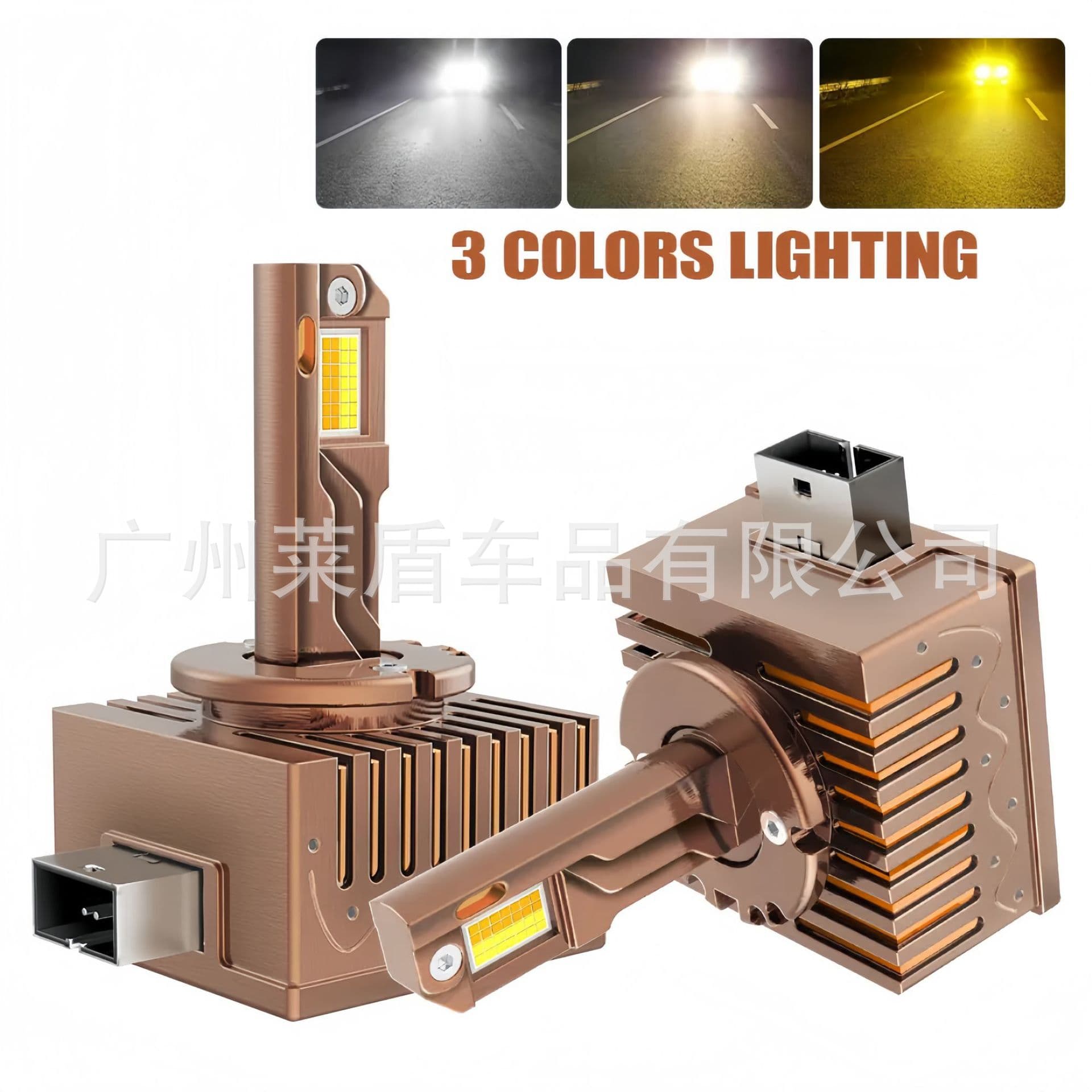 Cross-border Hot-Selling Car Direct Plug D1S D2S D4S D8S D3S Tri-Color LED Headlight Modification, Original Xenon Headlight
