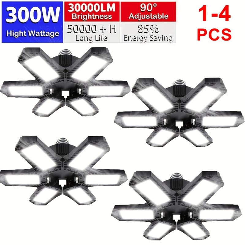 2026 New Cross-Border Dropshipping 14-Pack 300W Deformable LED Ceiling Lighting Garage Light