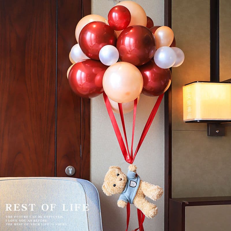 Wedding Bear Floating Balloons Engagement Room Bride's Room Wedding Decoration Set