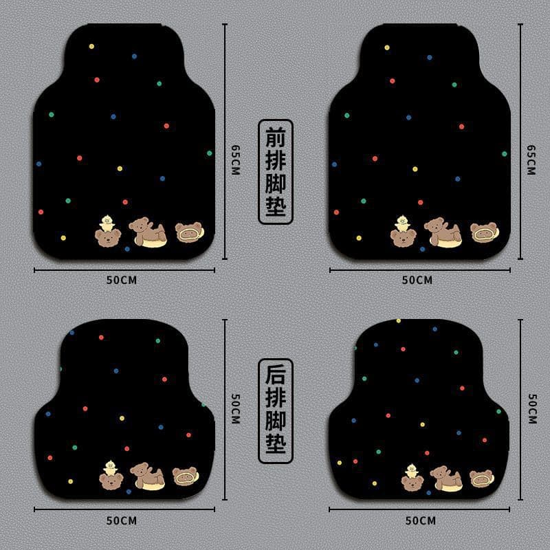 Universal car floor mat set cartoon cute style car decorative mat non-slip wear-resistant foot mat temu dropshipping