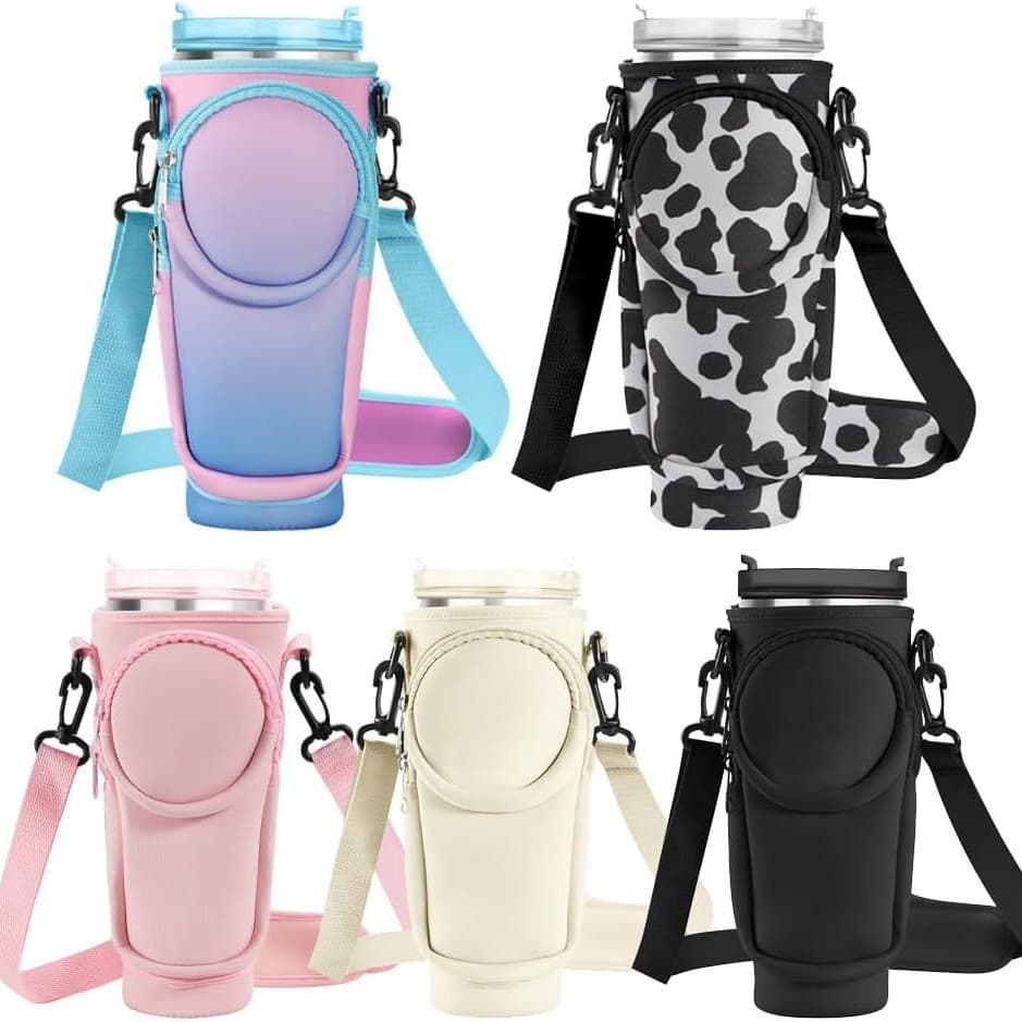 Amazon 40oz Ice Cup Cover, Neoprene Cup Cover, 30oz Insulated Water Bottle Cover, Cup Bag Storage, Sports Portable Handbag