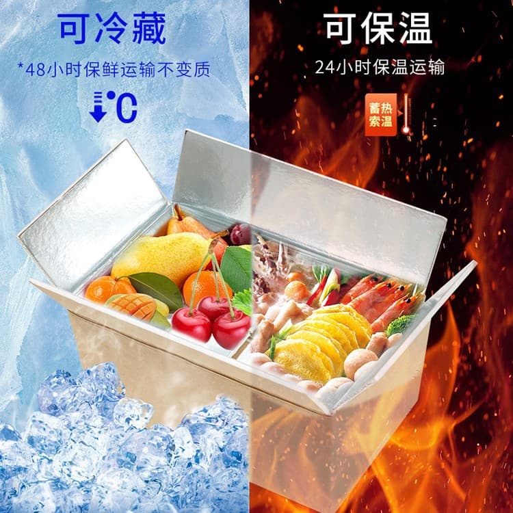 Aluminum Foil Box Food Express Fresh-Keeping Insulation Carton Fresh Fruits Vegetables Seafood Cold Chain Logistics Transport Insulation Box