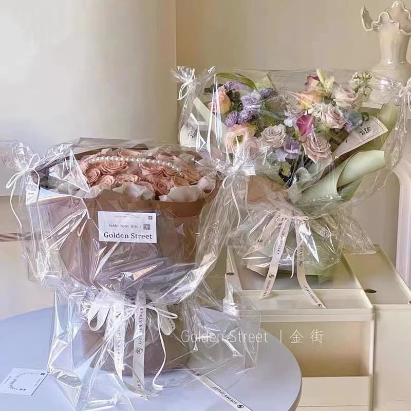 Bouquet Windproof Dust Protection Bag High Transparency Dust Cover Waterproof Clear Flower Bag In Stock