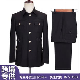 Men's Two-Piece Suit Set for Export to Amazon, AliExpress, Cardigan Style, Workwear Fit, Slim Fit Men's Suit