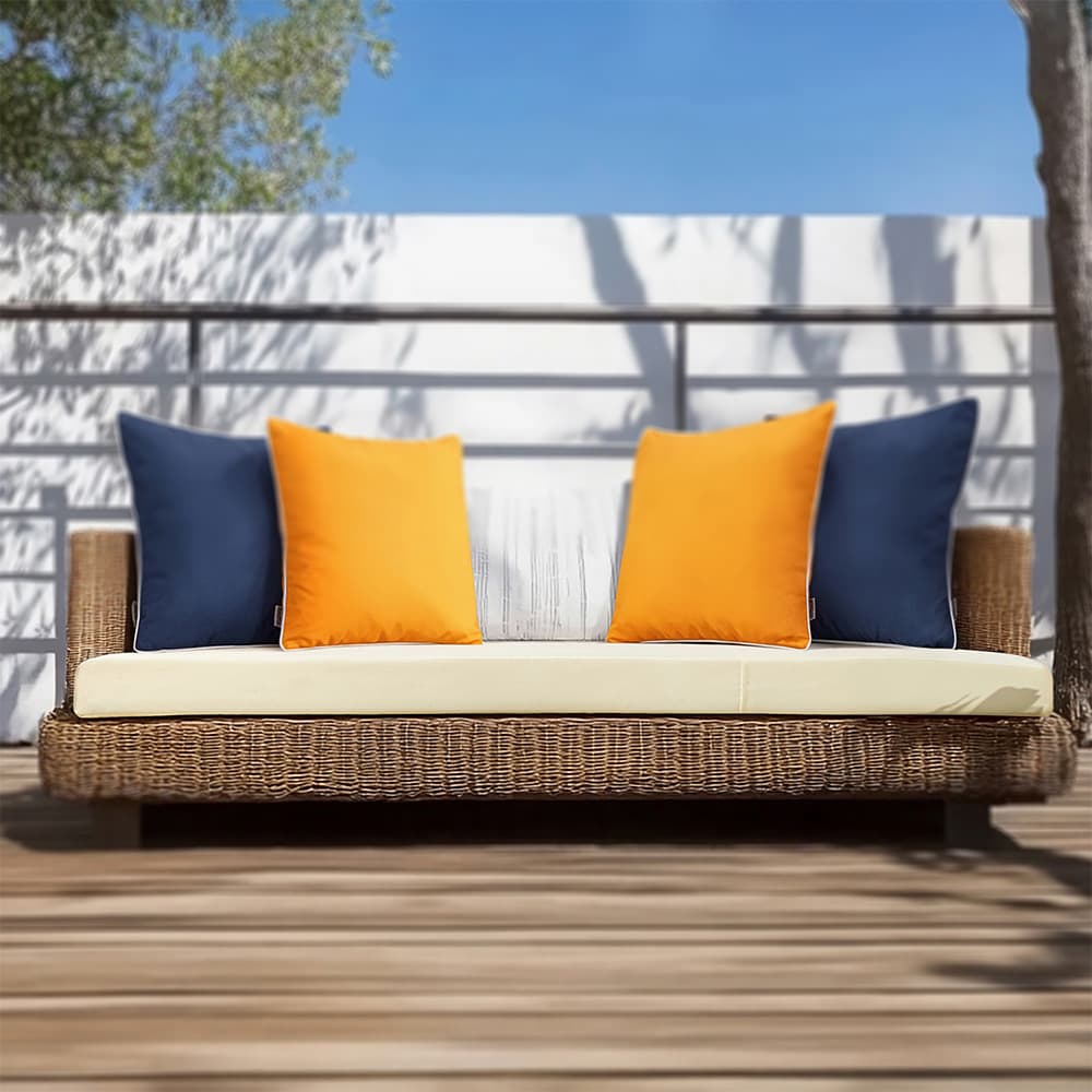 Outdoor Rattan Chair Cushion Cover Waterproof Garden Patio Seat Pad Extended Sponge Cover for Wicker Sofa