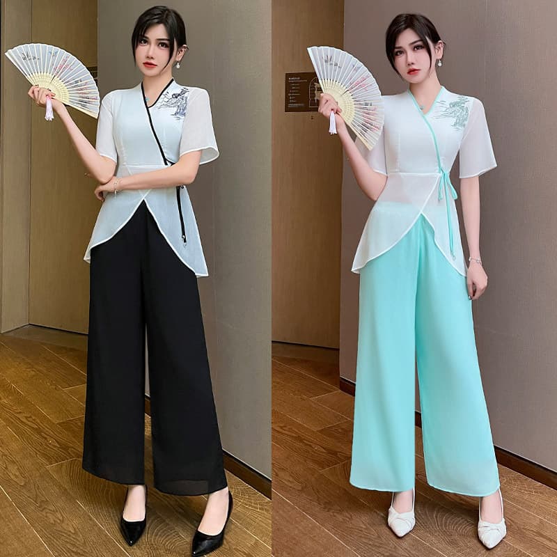 Beauty Technician Workwear Foot Bath Foot Care Shop Sauna Massage Work Clothes New Chinese National Style Set Cover Belly 1375