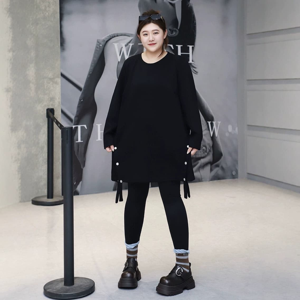 Autumn/Winter New Casual Comfortable Loose Hem Side-button Top, Large T Plus Size Women's Clothing for Curvy Girls up to 300 lbs