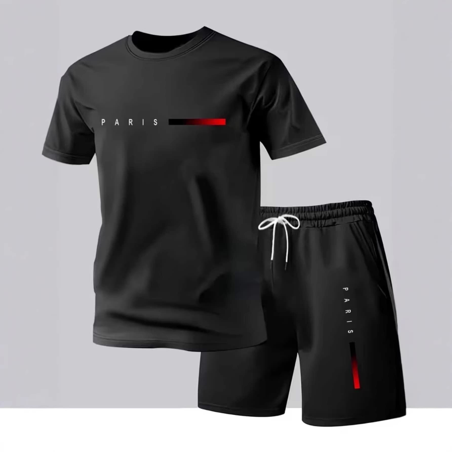 Cross-border Same Style Men's Short Sleeve T-Shirt Summer Thin Ice Silk Quick-Dry Mesh Short Sleeve Sportswear Set