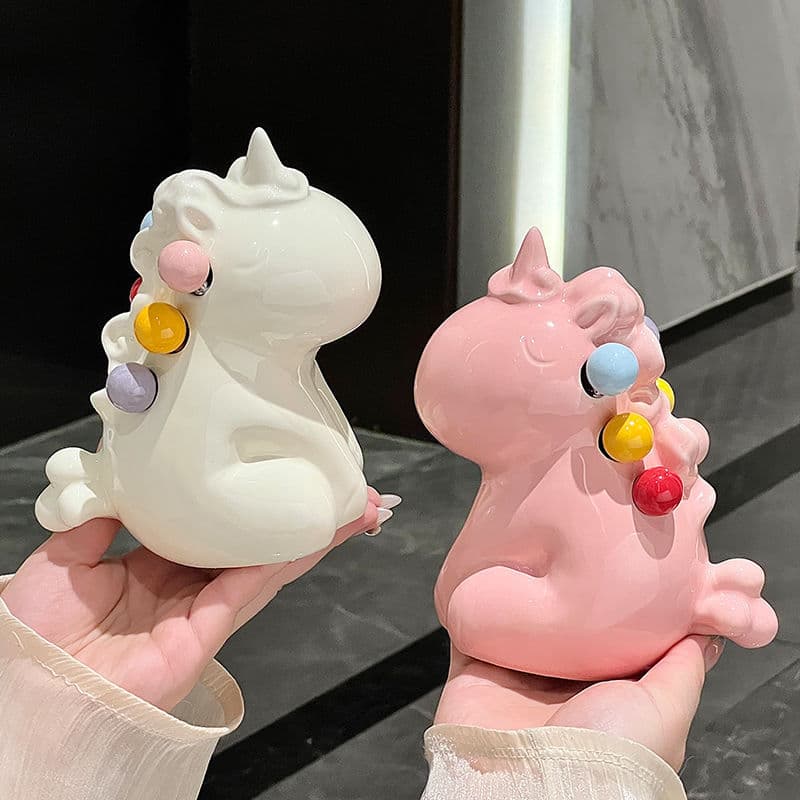 Unicorn Fruit Fork Stainless Steel Cute Storage Jar Set Kids Safe Colorful Small Fork Cream Style