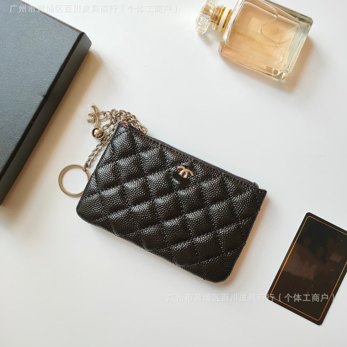 Foreign Trade Supply Genuine Leather Small Fragrance Zipper Bag Quilted Coin Purse Small Wallet Portable Small Card Holder Wallet High Quality