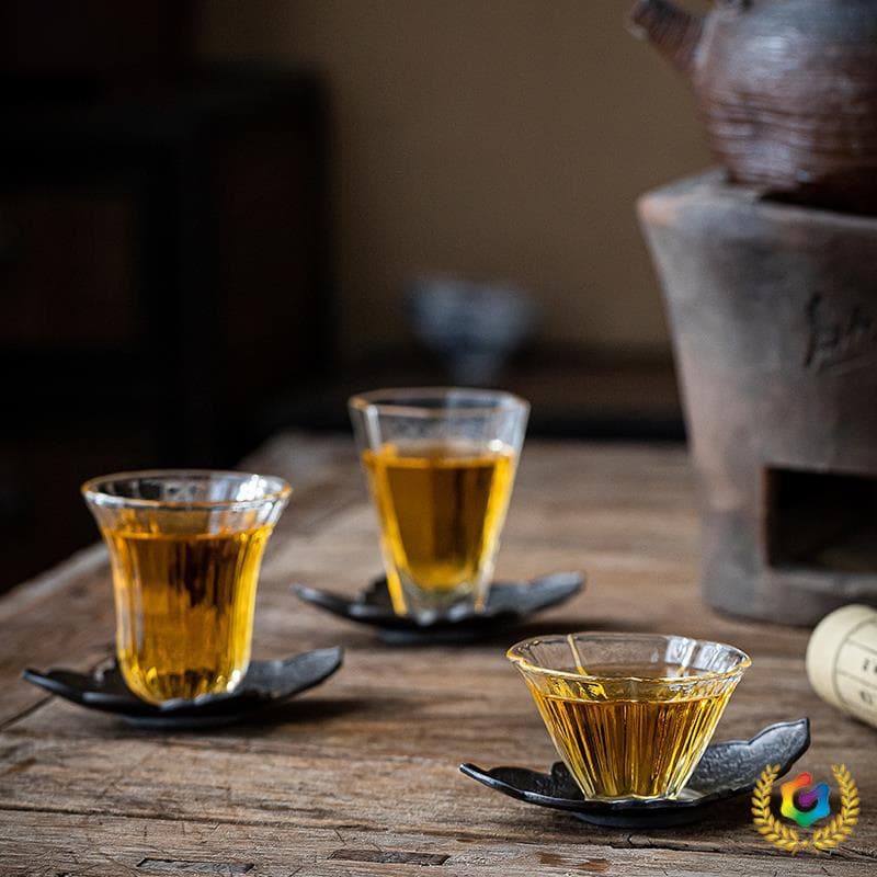 ✅ Japanese handmade high-temperature resistant thickened glass tasting tea cup creative small glass tea cup wine cup Gongfu tea set accessory