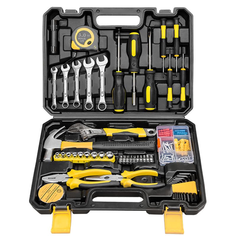 Factory Direct Hardware Tool Set Combination Kit with Toolbox, On-Board Tool Bag, Wrenches, Screwdrivers as Gifts