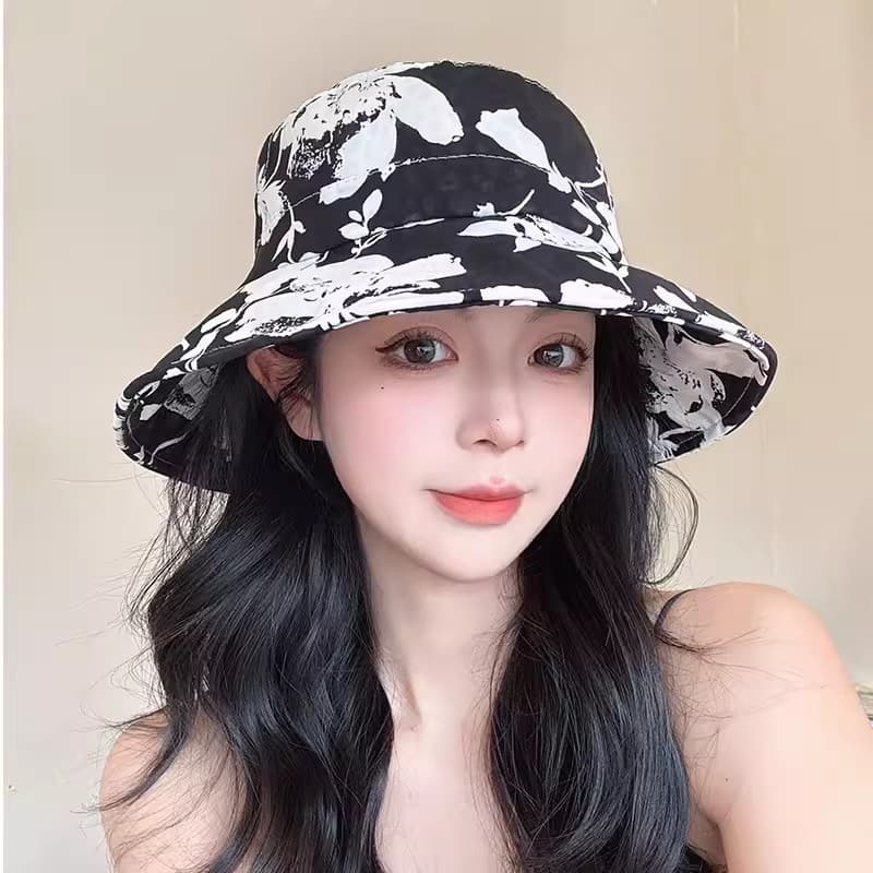 Beach fashion hats for women, spring and summer sun protection fisherman hats, Chinese trendy students, all-match face-showing small sun hats