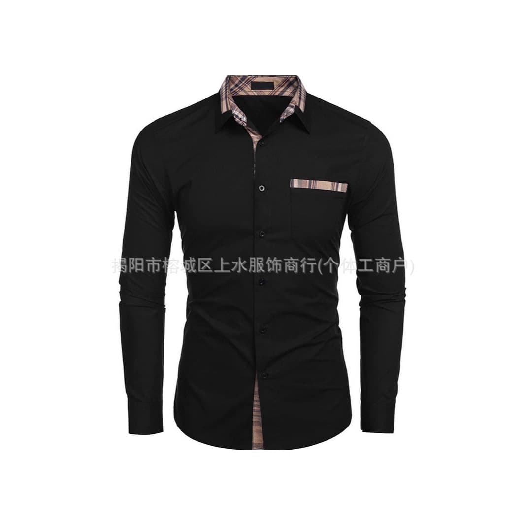 Men's Long Sleeve Shirt 2025 Fall European and American Casual Men's Shirt Amazon Fashion Casual