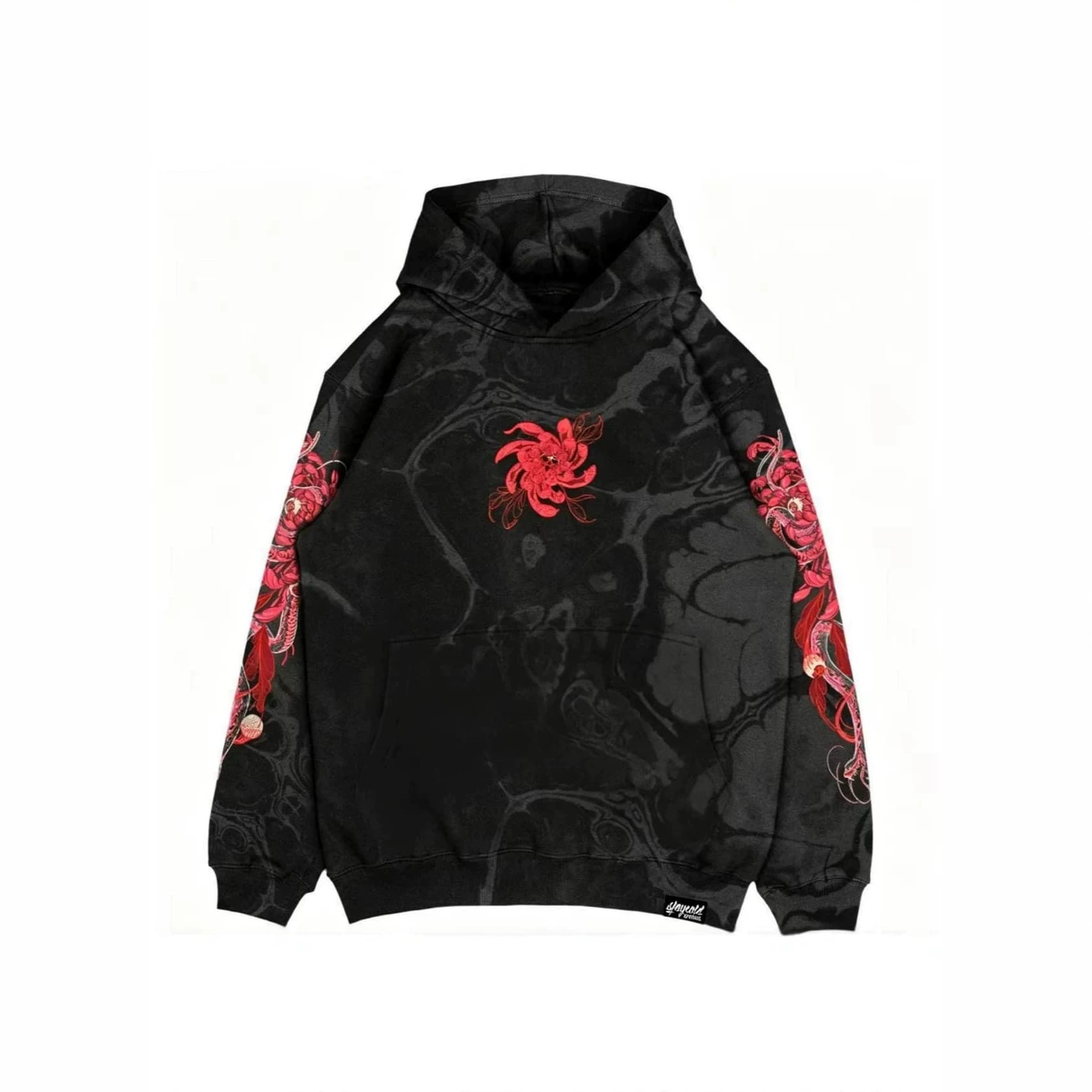 American Cross-Border Spider Lily 3D Print Hoodie Men's Subtle Jacquard Long Sleeve Top Loose Streetwear Hoodie