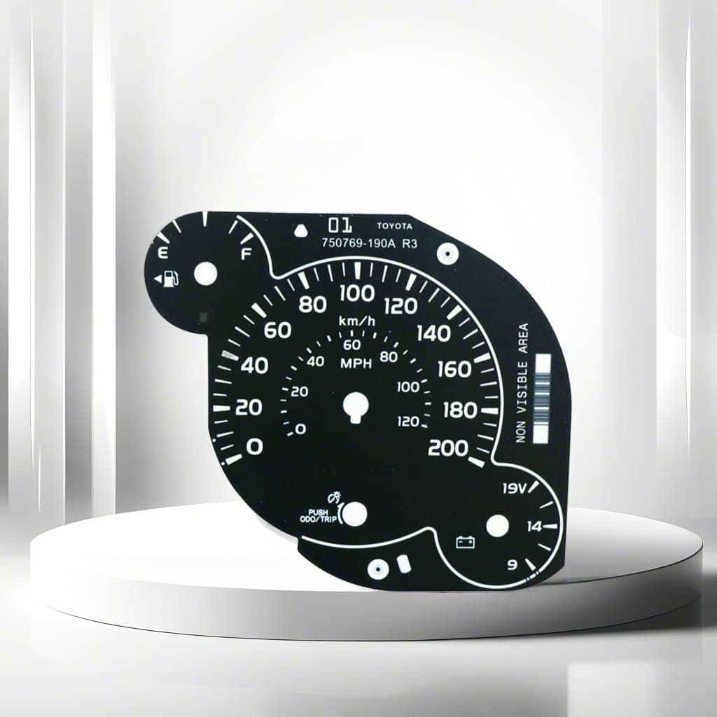 Automotive dashboard film panel, tachometer dial frosted PVC surface sticker
