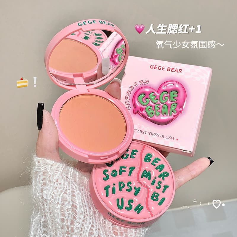 Gege bear soft mist slightly drunken vitality blush student party summer young girl pure desire natural color rouge powder
