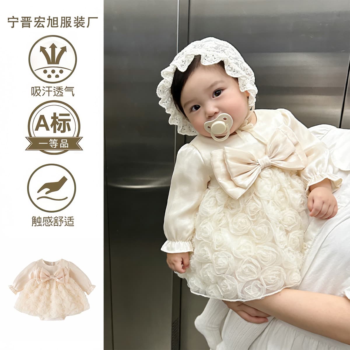 Baby Clothes Spring and Autumn Romper Puffy Dress for Newborn Baby Girl Full Month 100 Days Zhuazhou Formal Dress Princess Dress