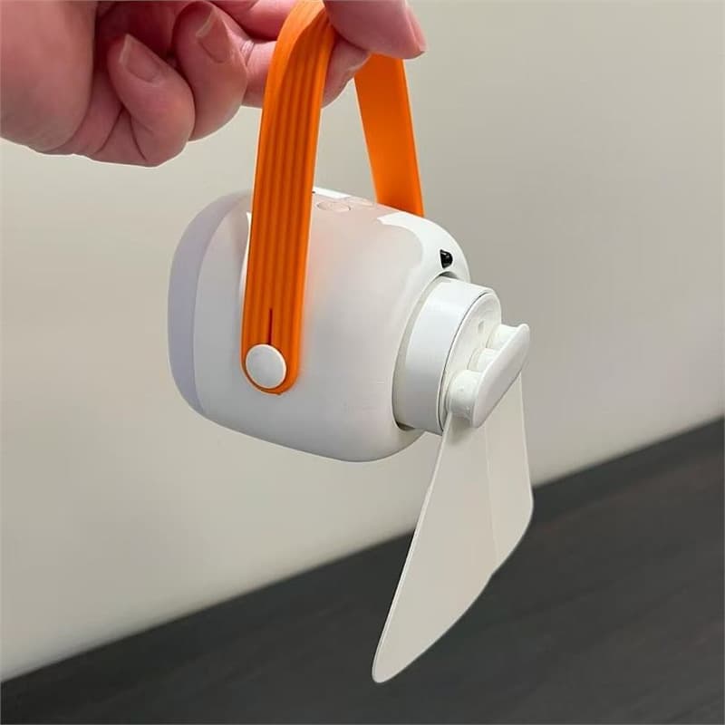 Portable and stylish mini fan light for bedrooms, dormitories, living rooms, dining rooms, and bathrooms.