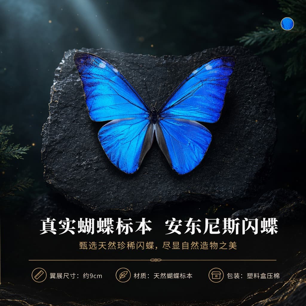 Factory Direct Real Butterfly Specimen Display, Green Banded Peacock Butterfly, Insect Beetle Kindergarten Teaching Science Exhibit