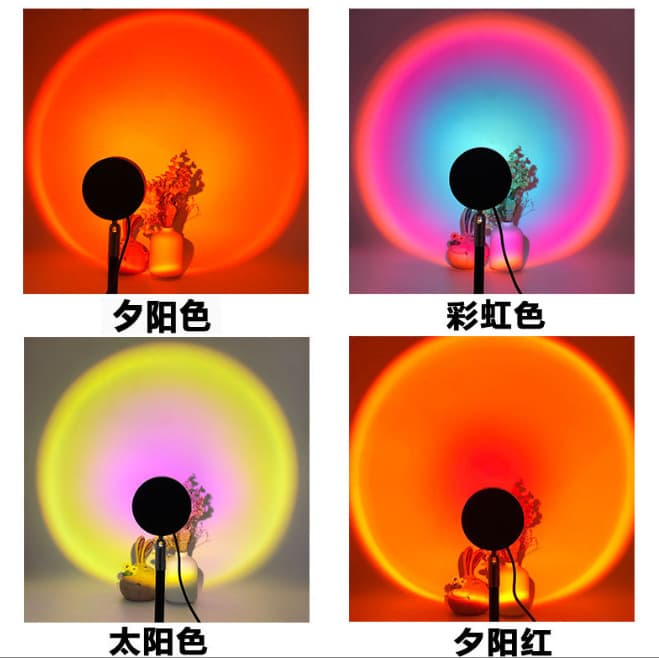 Sunset Lamp Atmosphere Light, Viral Sunset Lamp for Photo Props, Live Stream Background Fill Light, Bedroom Projection Sunset Light, Mood Lamp