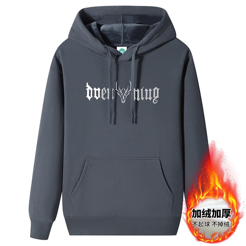 Men's Hoodie Heavyweight Pure Cotton Student Versatile 2024 Fall Winter New Fleece-Lined Thick Warm Hooded Sweatshirt Jacket