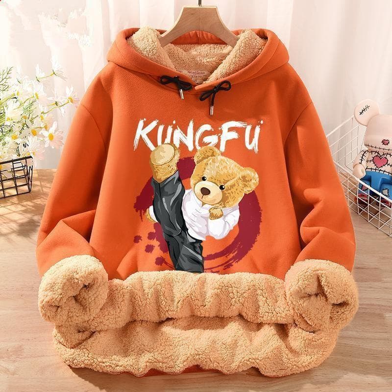 Winter Sweater Men's fleece-lined Thickened National Fashion Loose plus size oversize Fashion Brand Fat Men's Lamb Velvet Clothes 12