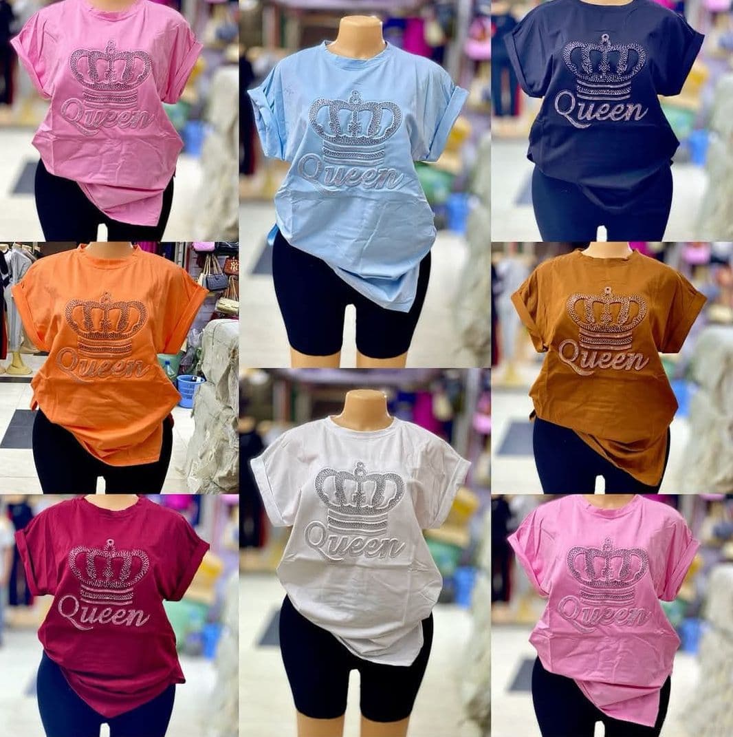 Ladies T-shirt Summer Round Neck Top T-shirt Woman's T-Shirt Factory Stock Wholesale