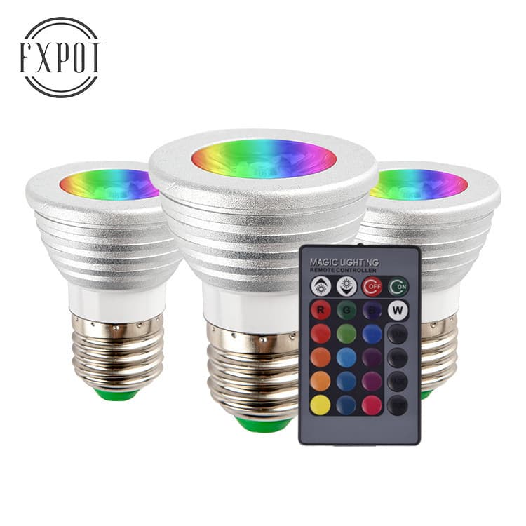 LED RGB 5W remote control lamp cup colorful spotlight RGBW GU10 constant current power supply remote control color changing dimmable