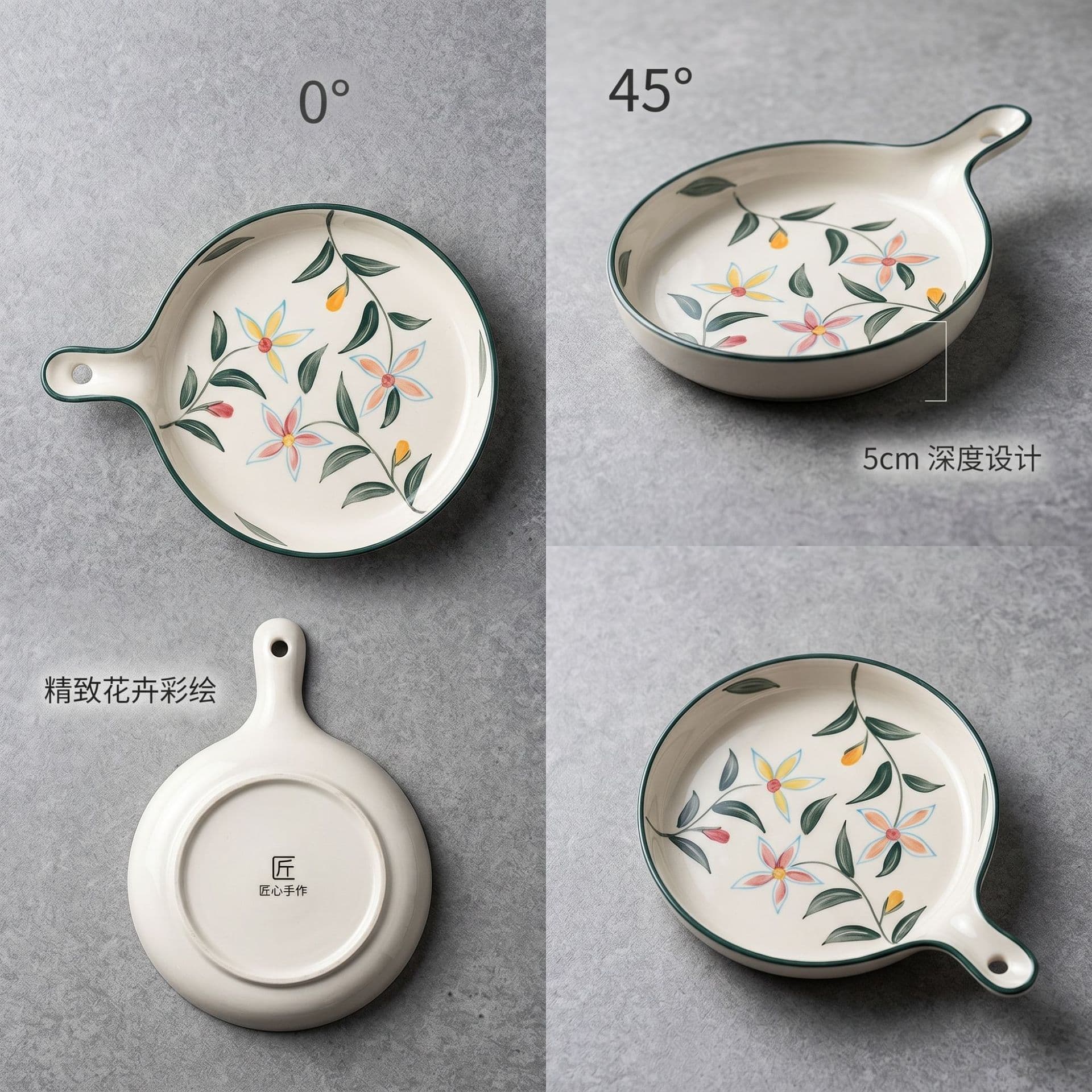 Nordic Fresh Glazed Green Leaf Ceramic Plate Bowl Dish Creative Home Breakfast Plate Western Food Plate Salad Plate