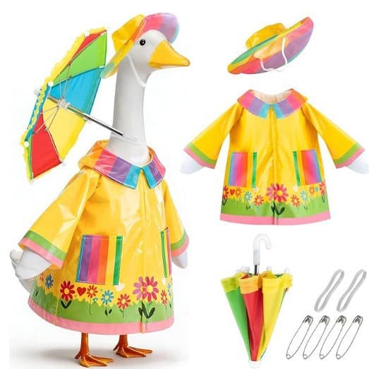 2026 New Porch Goose Clothing Amazon Cross-border 23-inch Raincoat Style Rainproof Decoration