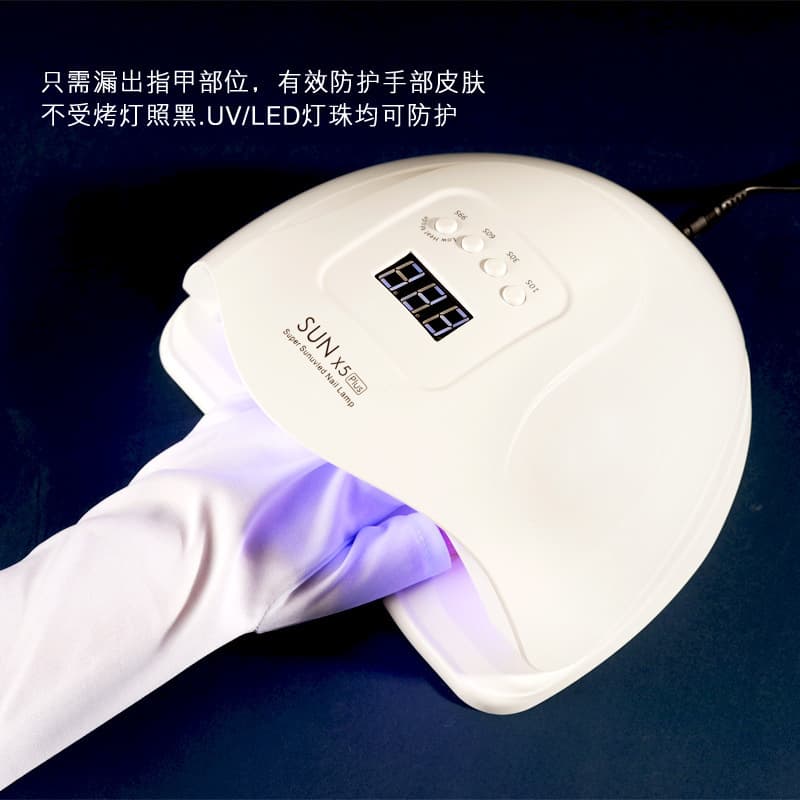 Nail Art Gloves UV Lamp Gloves Anti-Slip Light Therapy Heat Resistant Fingerless Gloves Nail Tools
