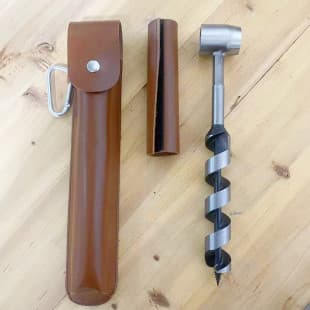 Woodworking Hand Auger Drill, Multi-Functional Outdoor Survival Drill with PU Sheath, Hand Twist Drill Manual Auger