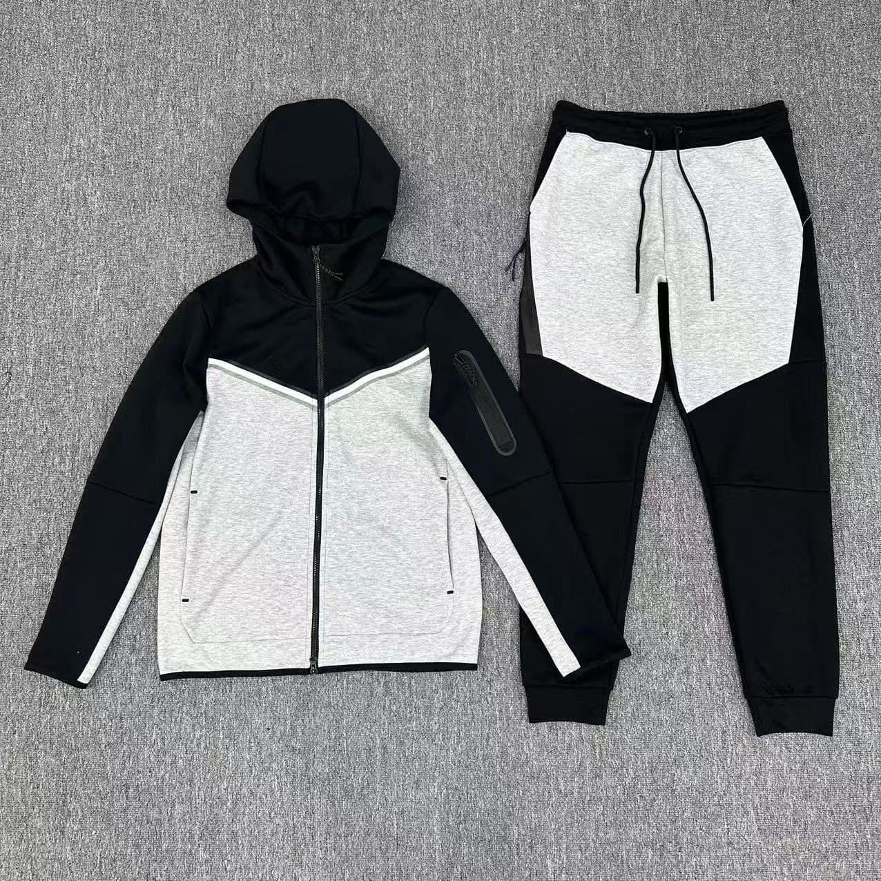 2026 Four-Season Casual Sports Hooded Men's Side Zipper 490 and 163 Set